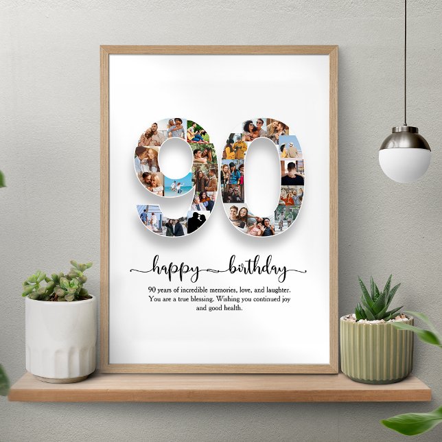 Personalised 90th Birthday Collage Poster (Creator Uploaded)