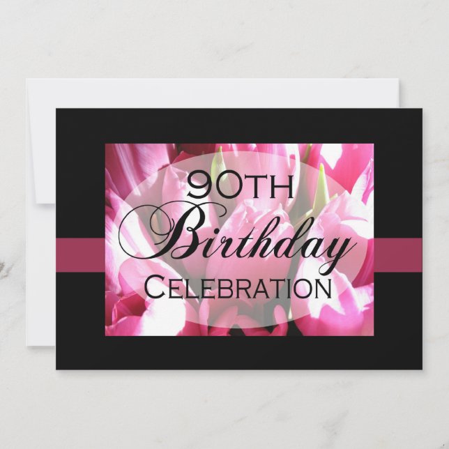 Personalised 90th Birthday Party Invitations (Front)
