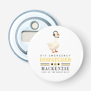 Personalised 911 Dispatcher Goose With Headset Bottle Opener