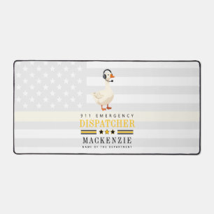 Personalised 911 Dispatcher Goose With Headset Desk Mat