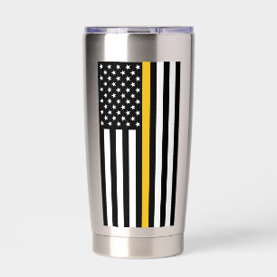 Personalised 911 Dispatcher Thin Gold Line Flag Insulated Tumbler