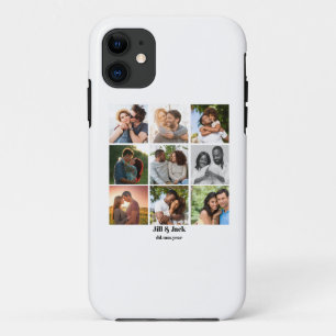 Personalised 9 Photo Collage Template for Couples Case-Mate iPhone Case