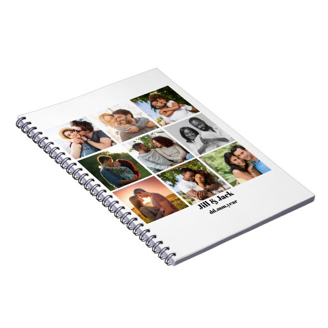 Personalised 9 Photo Collage Template for Couples Notebook (Right Side)