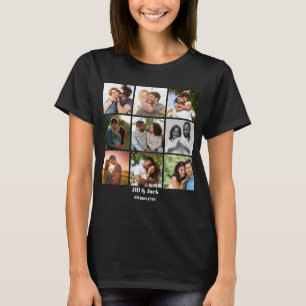 Personalised 9 Photo Collage Template for Couples T-Shirt