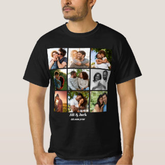 Personalised 9 Photo Collage Template for Couples T-Shirt