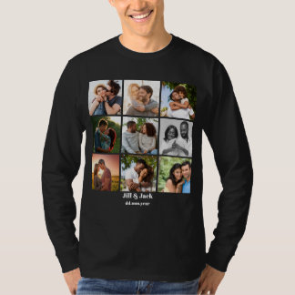 Personalised 9 Photo Collage Template for Couples T-Shirt