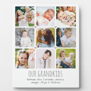 Personalised 9-photo grandparents' plaque