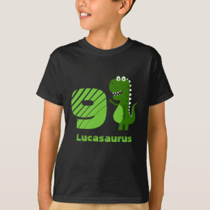 Personalised 9th Birthday Dinosaur T-Shirt