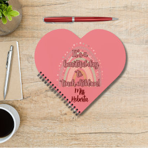 Personalised A Beautiful Day to Teach Rainbow Notebook