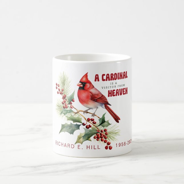 Personalised A Cardinal Is A Visitor From Heaven Coffee Mug (Center)