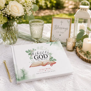 Personalised A Child Of God Baby Shower Guest Book