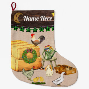 Personalised - A Country Christmas on the farm Large Christmas Stocking