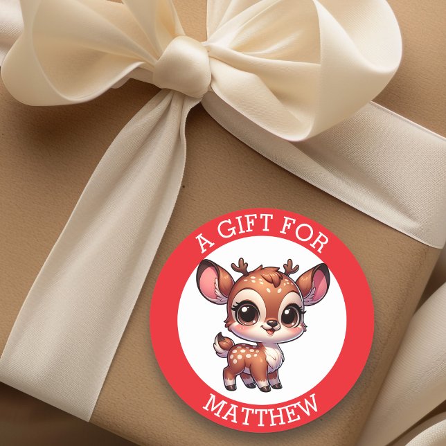 Personalised A Gift For Christmas  Classic Round Sticker (Creator Uploaded)