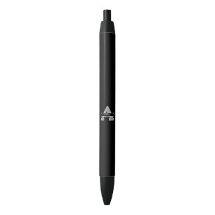 Personalised A Initial Silver Monogram Your Name Black Ink Pen