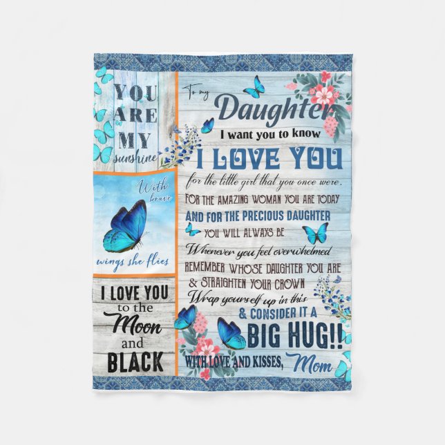 Personalised A Letter To My Daughter, Fleece Blanket (Front)