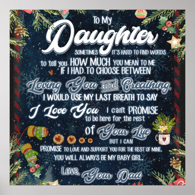 Personalised A Letter To My Daughter From Dad, Poster (Front)