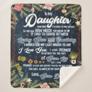 Personalised A Letter To My Daughter From Dad, Sherpa Blanket