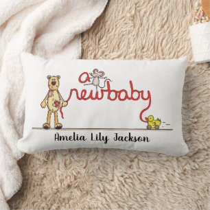 Personalised A New Baby Lumbar Cushion