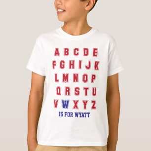 Personalised ABC Alphabet Letters W is for ... T-Shirt
