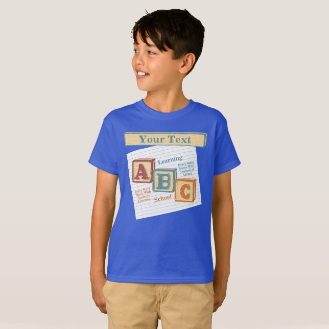 Personalised ABC Learning School T-Shirt (Front Full)