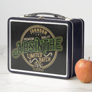 Personalised Absinthe Herbal Spirit Liquor Label Metal Lunch Box