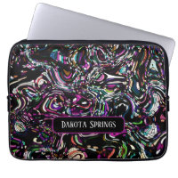 Personalised Abstract Art Black Swirl Purple