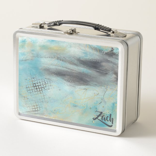 Personalised Abstract Art Metal Lunchbox (Front)