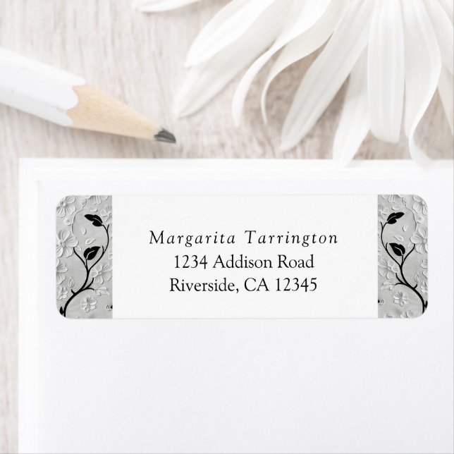 Personalised Abstract Black & White Florals (Insitu)