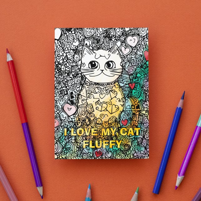 Personalised Abstract Cat Colouring Postcard (Creator Uploaded)
