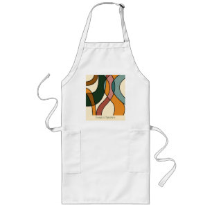 Personalised Abstract Family Kitchen Style Long Apron