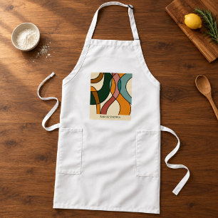 Personalised Abstract Family Kitchen Style Long Apron