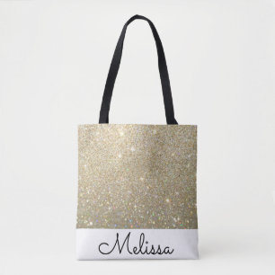 Personalised Abstract Faux Gold Glitter Tote Bag