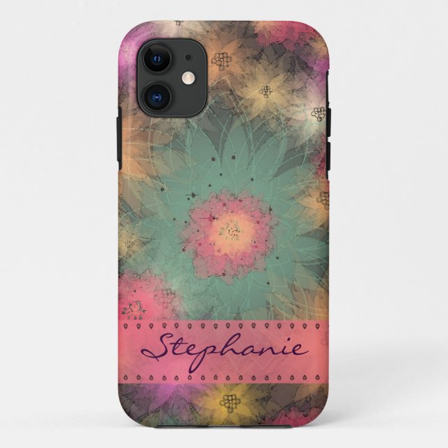 Personalised Abstract Floral iPhone 5 Case (Back)