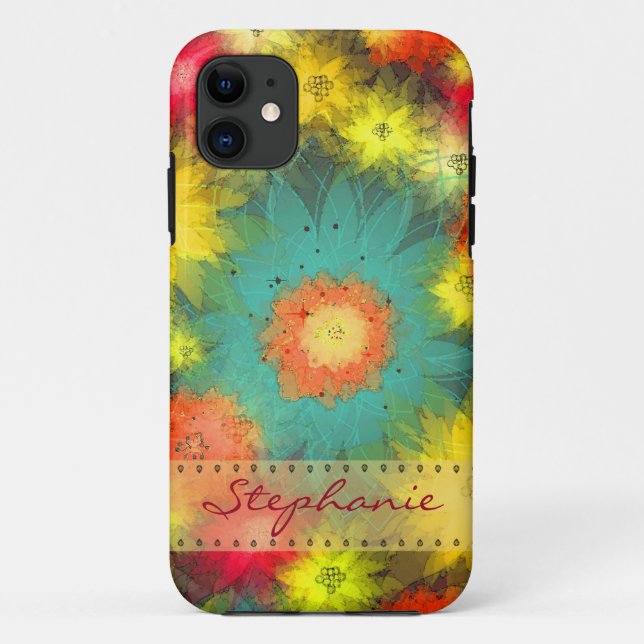 Personalised Abstract Floral iPhone 5 Case (Back)