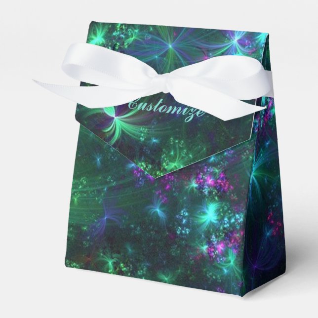 Personalised Abstract Floral Pattern Favour Box (Front Side)
