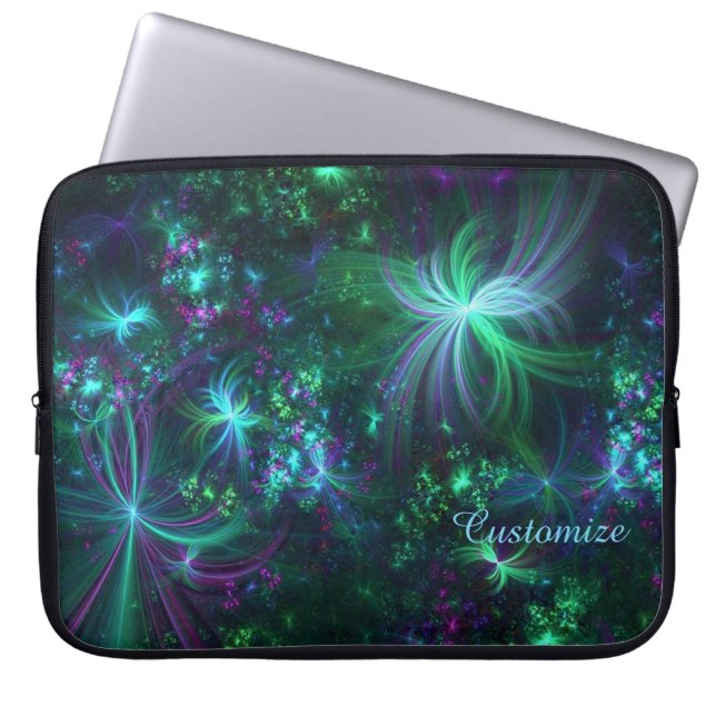 Personalised Abstract Floral Pattern Laptop Sleeve (Front)