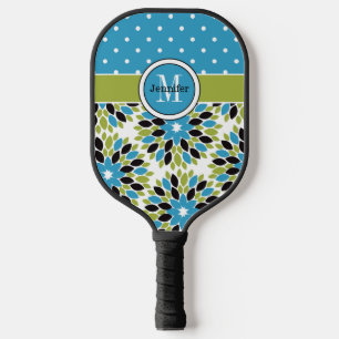 Personalised Abstract Floral, Polka Dots, Monogram Pickleball Paddle