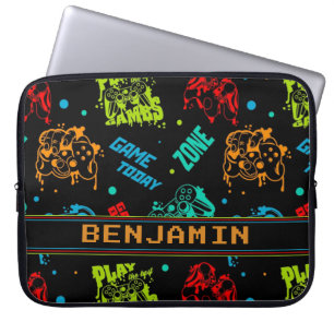 Personalised Abstract Gamers Boy  Laptop Sleeve