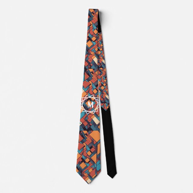 Personalised Abstract Geometric -Father's Day Gift Tie (Front)