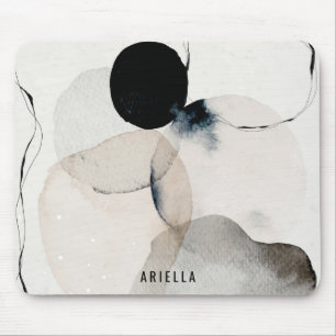 Personalised Abstract Modern Watercolor Shapes Mouse Pad