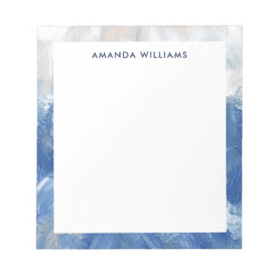 Personalised Abstract Ocean Acrylic Brushstrokes  Notepad