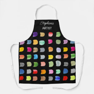 Personalised Abstract Pattern Artists Black Apron