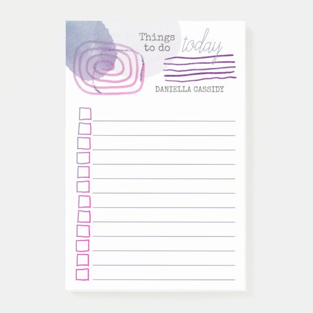 Personalised Abstract Shapes and Lines To Do List Post-it Notes (Front)