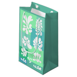 Personalised Abstract Shapes Design in Green |  Small Gift Bag