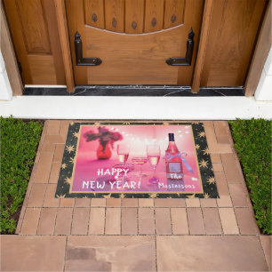 Personalised Abstract Stars Happy New Year Doormat