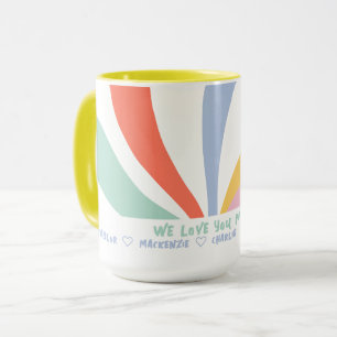 Personalised Abstract Wild Flower and Text Mug