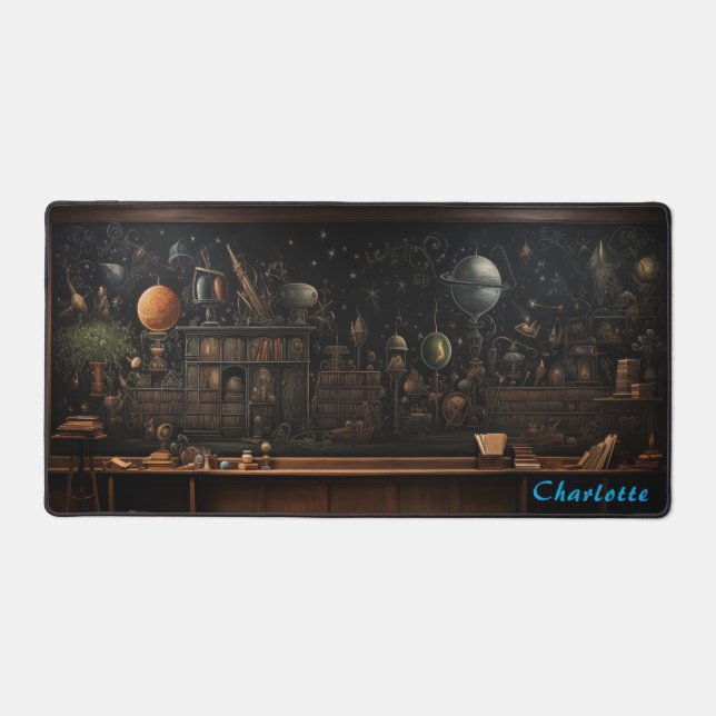 Personalised Abstract Wood Panel Desk Mat (Front)