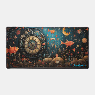 Personalised Abstract Wood Panel Desk Mat