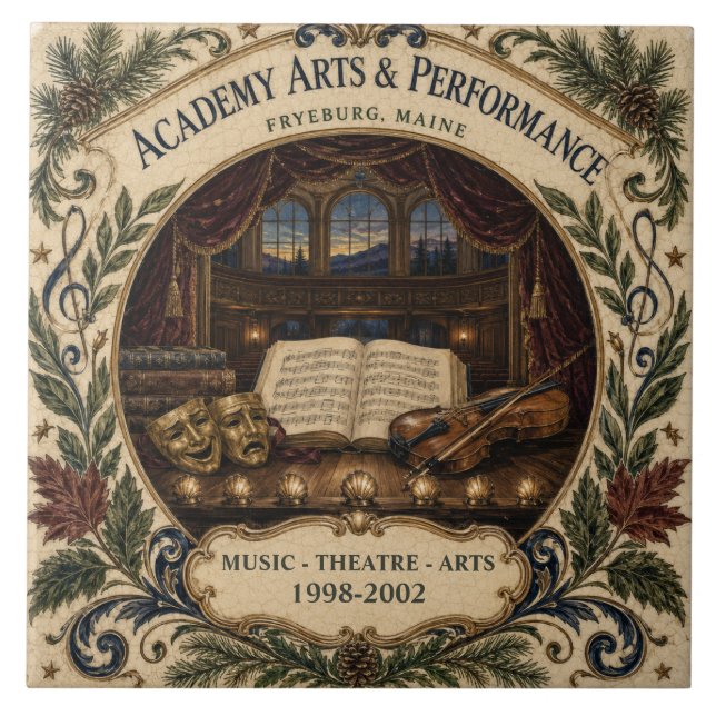 Personalised Academy Arts Performance Fryeburg ME Tile (Front)