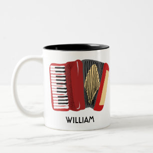 Personalised Accordion Players Illustrated Two-Tone Coffee Mug